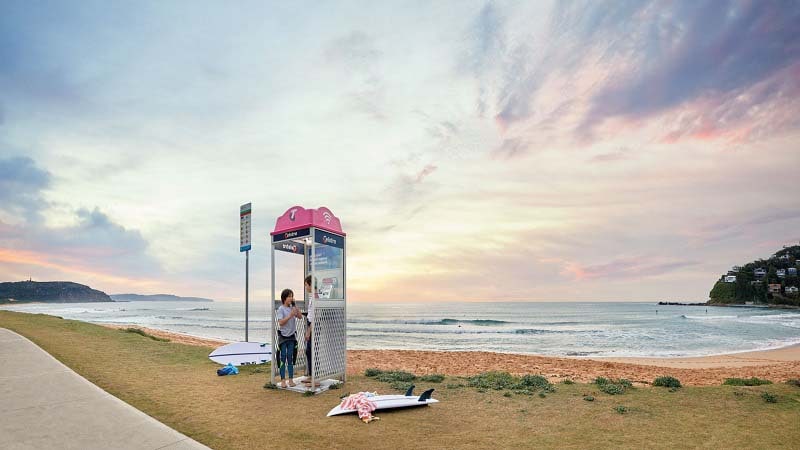 Telstra Pay phone near beach