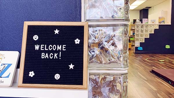 Welcome back sign