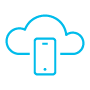 Icon of a mobile phone in a cloud, representing cloud calling