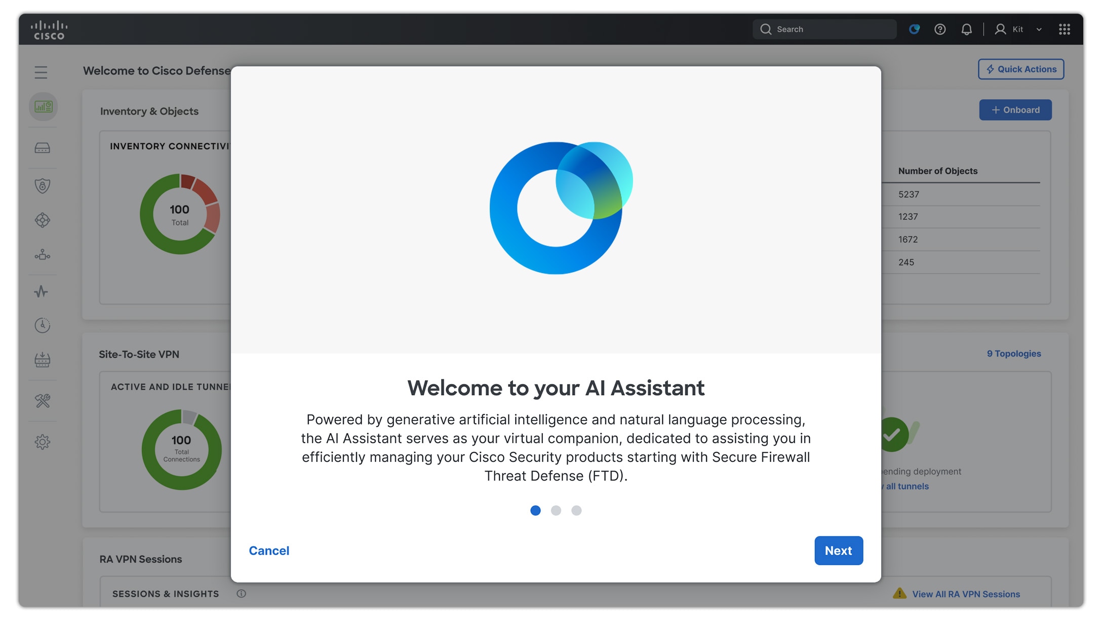 Cisco AI Assistant in software
